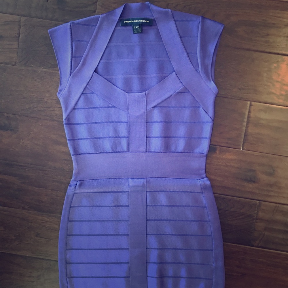 French Connection purple bandage dress